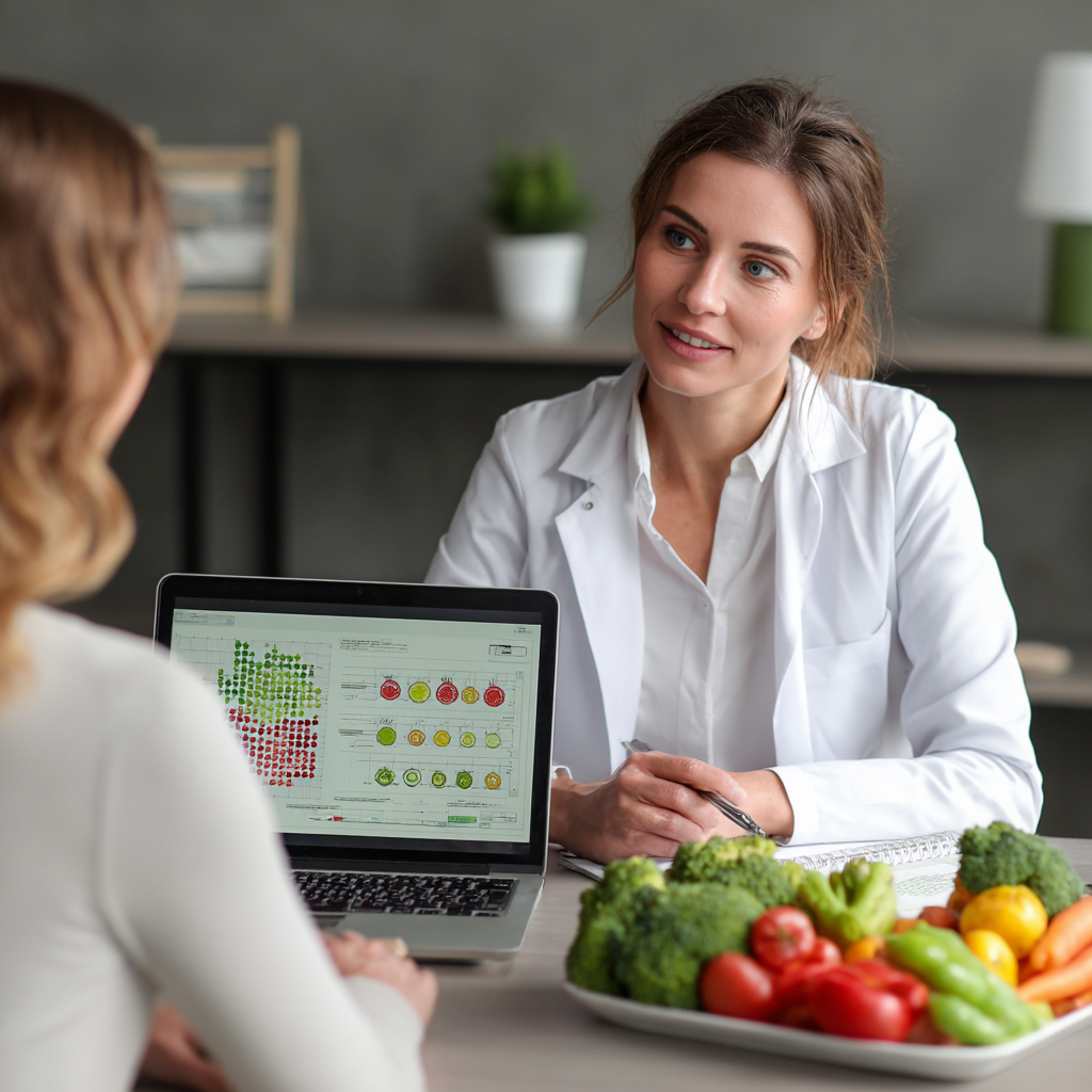 Nutriționist profesionist în consultație